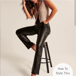 Curve Love Vegan Leather 90s Straight Pants